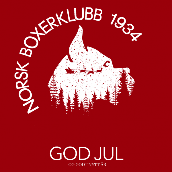 Illustrasjon med julehilsen fra Norsk Boxerklubb